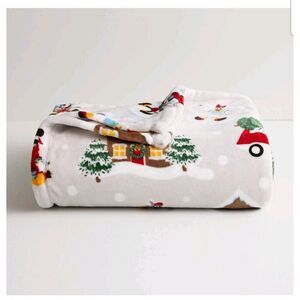 NEW Disney Holiday Chrristmas Mickey Mouse Big One Gray Plush Throw 5ftx6ft